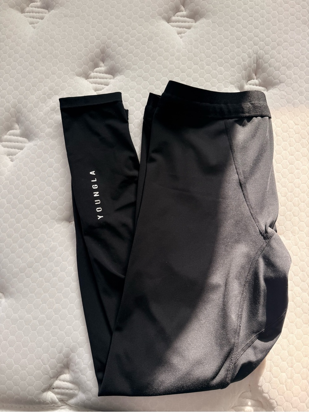 YoungLA Black Performance Leggings with Logo
